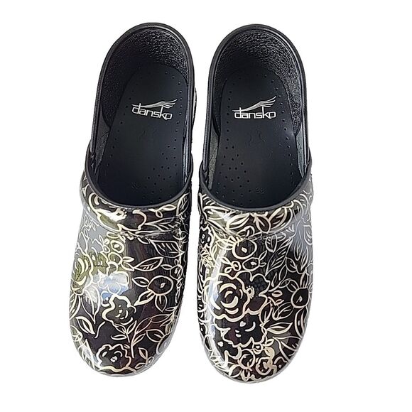 Dansko Professional Clog Patent Leather Metallic Rose EU Size 38 US 7.5 8 - Picture 2 of 9